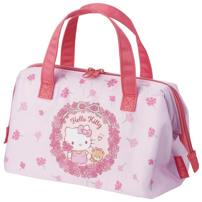 Skater Cooling Lunch Bag Hello Kitty Flower Wreath Sanrio Kga1-A Purse- Japan Figure Store - #1 Bring To You The Best Japanese Goods