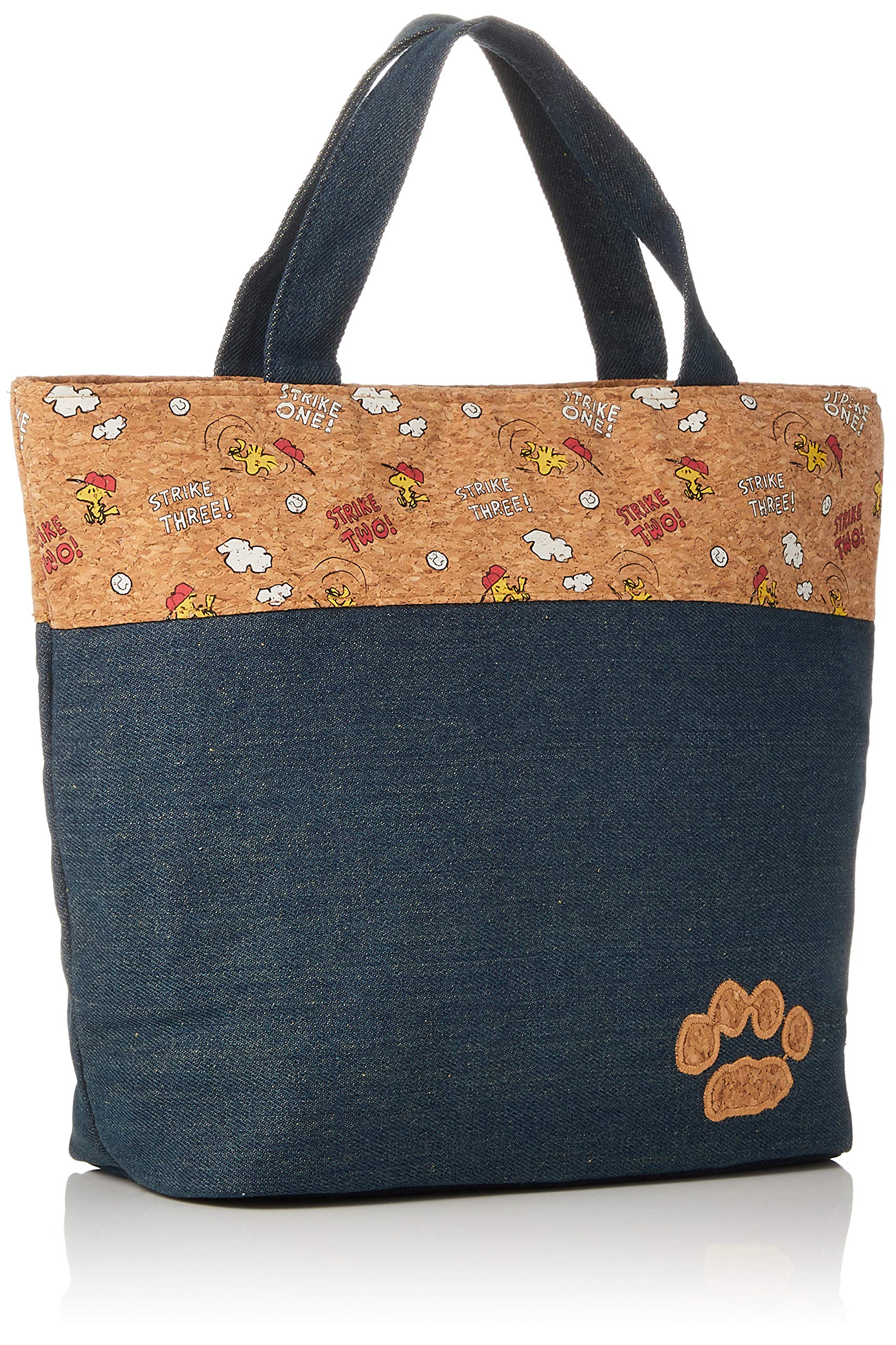 Skater Snoopy Peanuts Denim-Cork Cooler Bag M - Eco-friendly Portable Lunch Bag- Japan Figure Store - #1 Bring To You The Best Japanese Goods