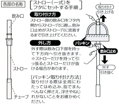 Skater Basic Replacement Mouth Straw Tube & Gasket Set for PBS3ST & PBS3STD- Japan Figure Store - #1 Bring To You The Best Japanese Goods
