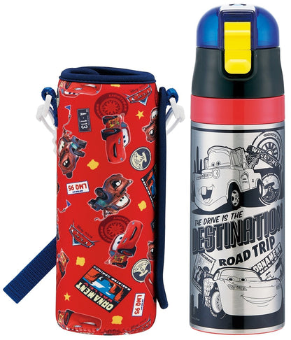 Skater Stainless Steel Water Bottle with Cover Disney Cars 17 470ml- Japan Figure Store - #1 Bring To You The Best Japanese Goods