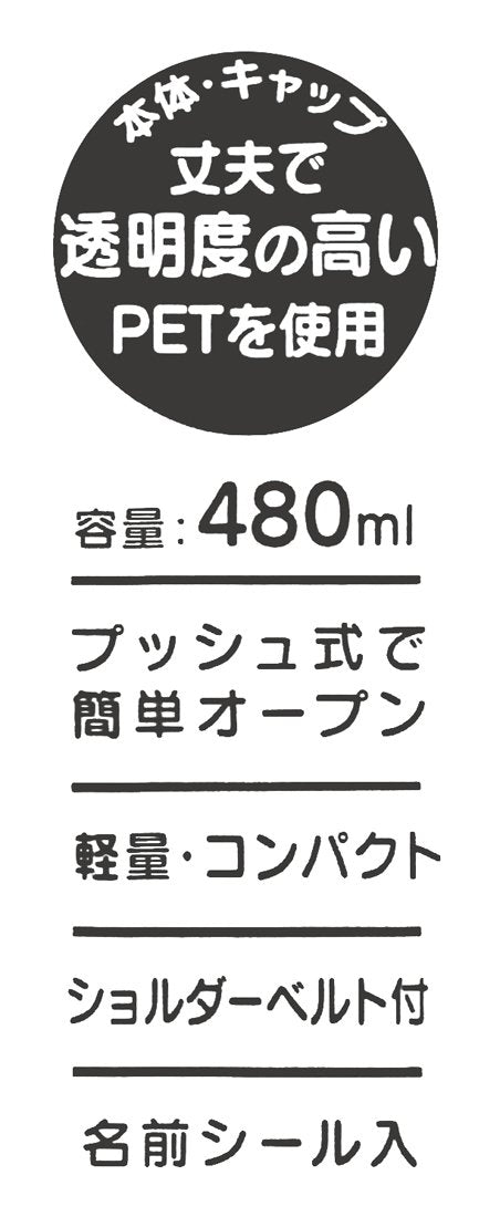 Skater 480ml Direct Drinking Clear Plastic Water Bottle for Boys - Tomica Pddr5- Japan Figure Store - #1 Bring To You The Best Japanese Goods