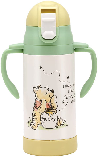 Skater Winnie The Pooh 350Ml Stainless Steel Water Bottle with Straw for Girls- Japan Figure Store - #1 Bring To You The Best Japanese Goods