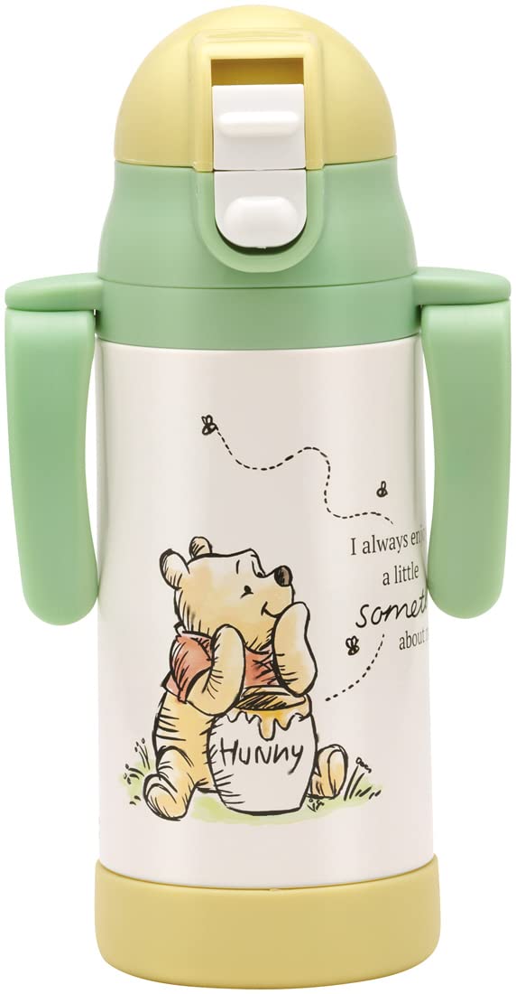 Skater Winnie The Pooh 350Ml Stainless Steel Water Bottle with Straw for Girls- Japan Figure Store - #1 Bring To You The Best Japanese Goods