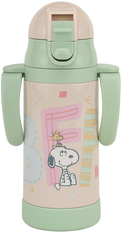Skater 350ml Stainless Steel Baby Water Bottle with Straw Snoopy Design- Japan Figure Store - #1 Bring To You The Best Japanese Goods