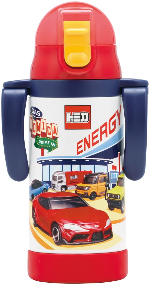 Skater 350ml Tomica Stainless Steel Water Bottle with Straw – Double-Handed Baby Mug- Japan Figure Store - #1 Bring To You The Best Japanese Goods