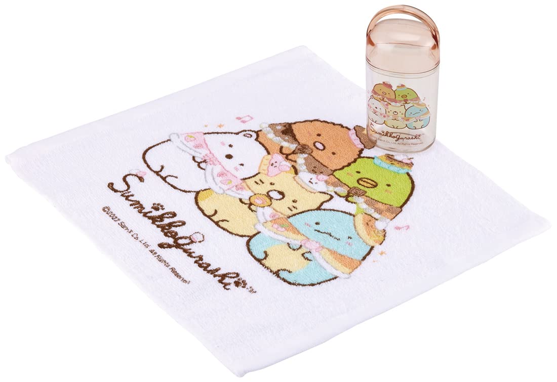 Skater Sumikko Gurashi Sweets Shop Hand Towel 32 x 30.5cm with Case - OA5AG-A- Japan Figure Store - #1 Bring To You The Best Japanese Goods