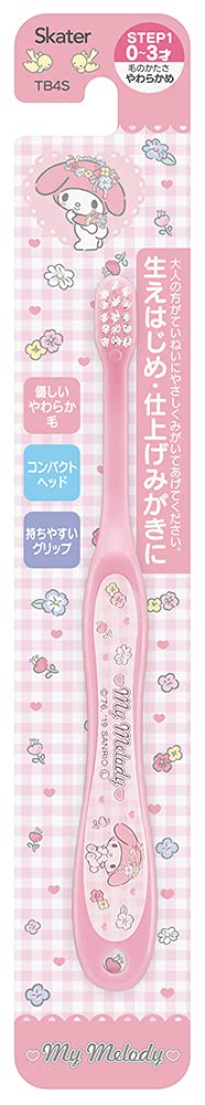 Skater Infant Soft Toothbrush for 0-3 Years My Melody Flower Wreath 15cm- Japan Figure Store - #1 Bring To You The Best Japanese Goods