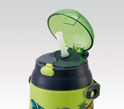 Skater Dinosaur 400ml Insulated Water Bottle with Straw- Japan Figure Store - #1 Bring To You The Best Japanese Goods
