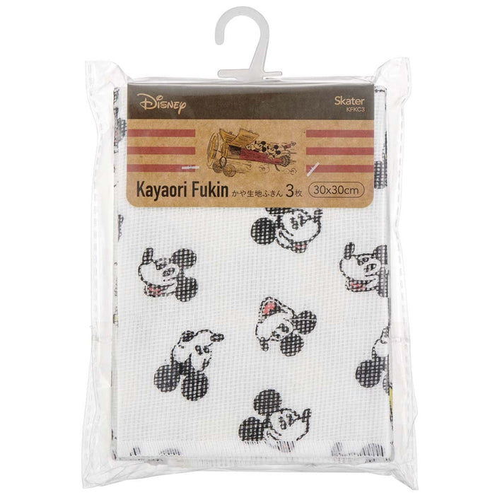 Skater Disney Mickey Mouse Fabric Dishcloth 30 X 30 cm 3-piece Set- Japan Figure Store - #1 Bring To You The Best Japanese Goods