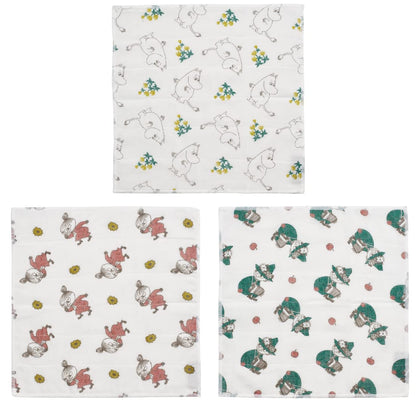 Skater Moomin Kaya Fabric Dishcloth 30x30cm 3-Piece Set KFKC3-A- Japan Figure Store - #1 Bring To You The Best Japanese Goods
