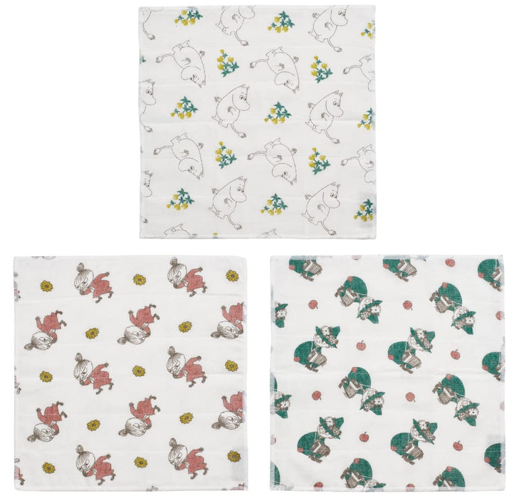 Skater Moomin Kaya Fabric Dishcloth 30x30cm 3-Piece Set KFKC3-A- Japan Figure Store - #1 Bring To You The Best Japanese Goods