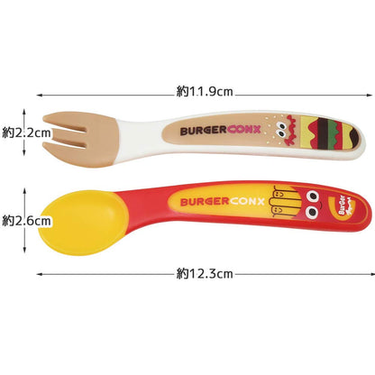 Skater Kids Burger Mix Spoon & Fork Set 12Cm - Skater Sfb2- Japan Figure Store - #1 Bring To You The Best Japanese Goods