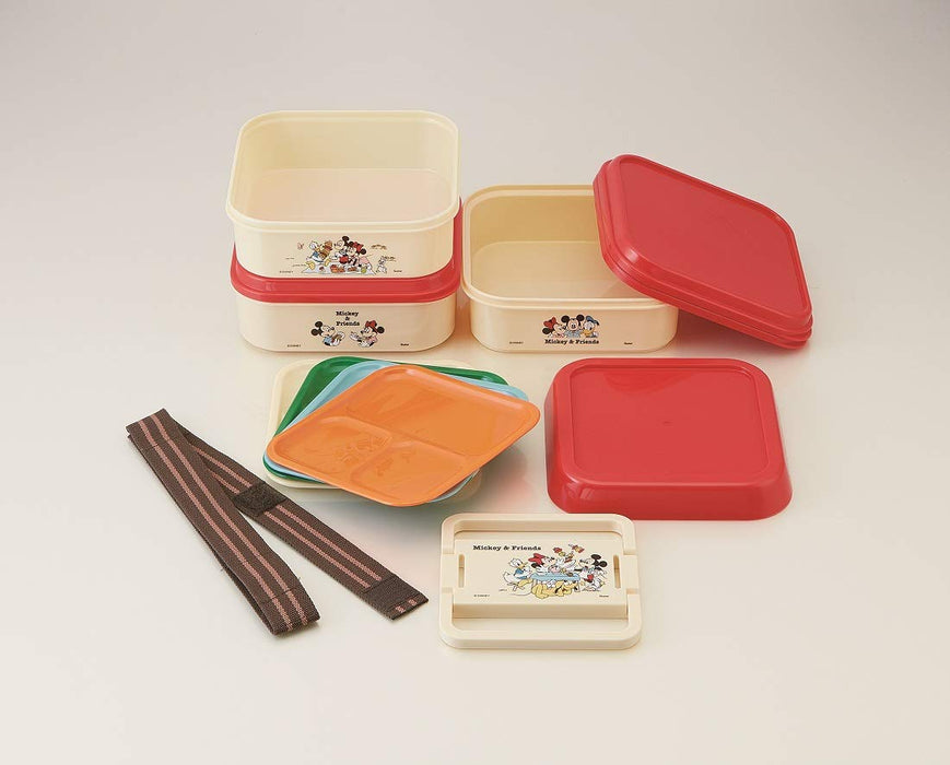 Skater Mickey & Friends 3 Tier Large Lunch Box for Picnic Disney 4.5L P23- Japan Figure Store - #1 Bring To You The Best Japanese Goods