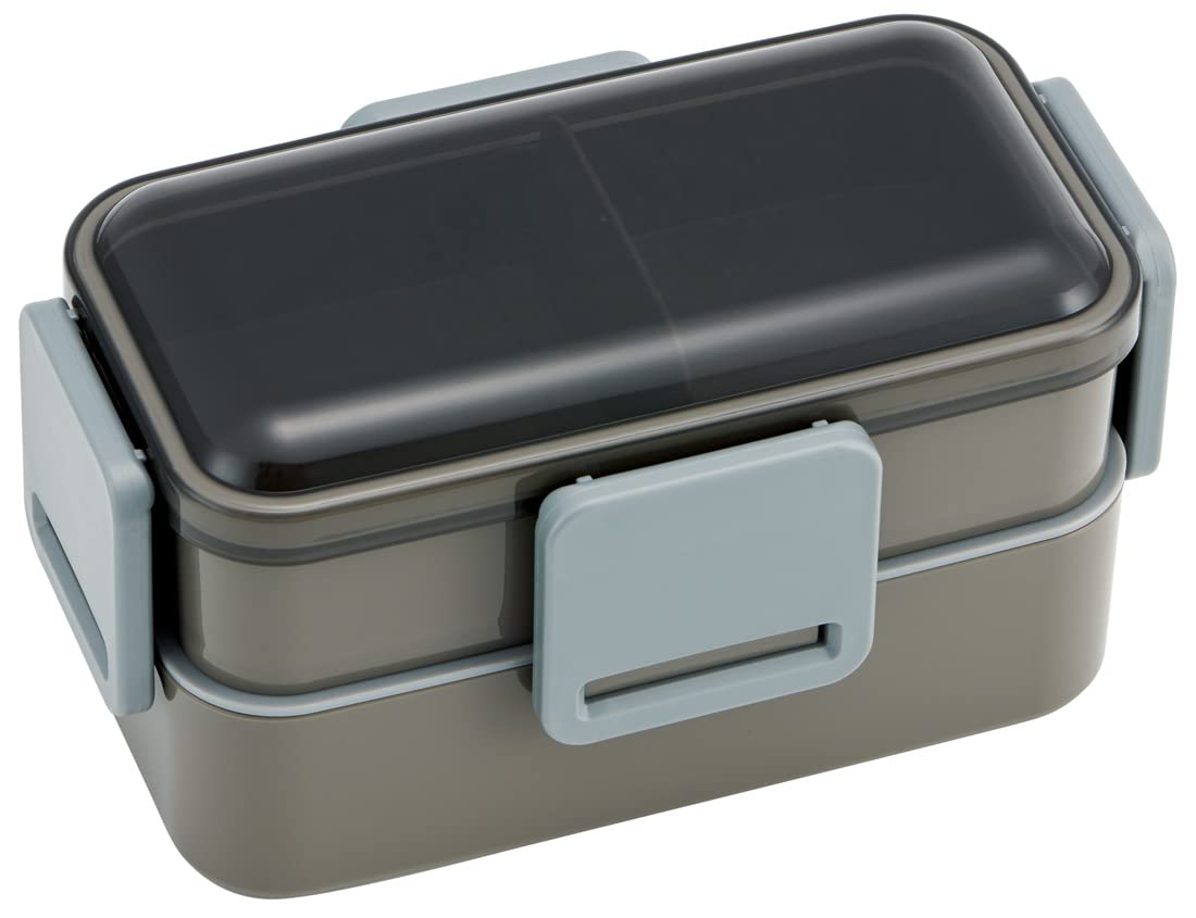 Skater Charcoal Gray Antibacterial 850ml Large 2 Tier Lunch Box for Men Made in Japan- Japan Figure Store - #1 Bring To You The Best Japanese Goods