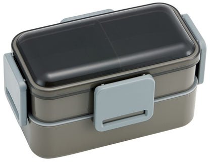 Skater Charcoal Gray Antibacterial 850ml Large 2 Tier Lunch Box for Men Made in Japan- Japan Figure Store - #1 Bring To You The Best Japanese Goods