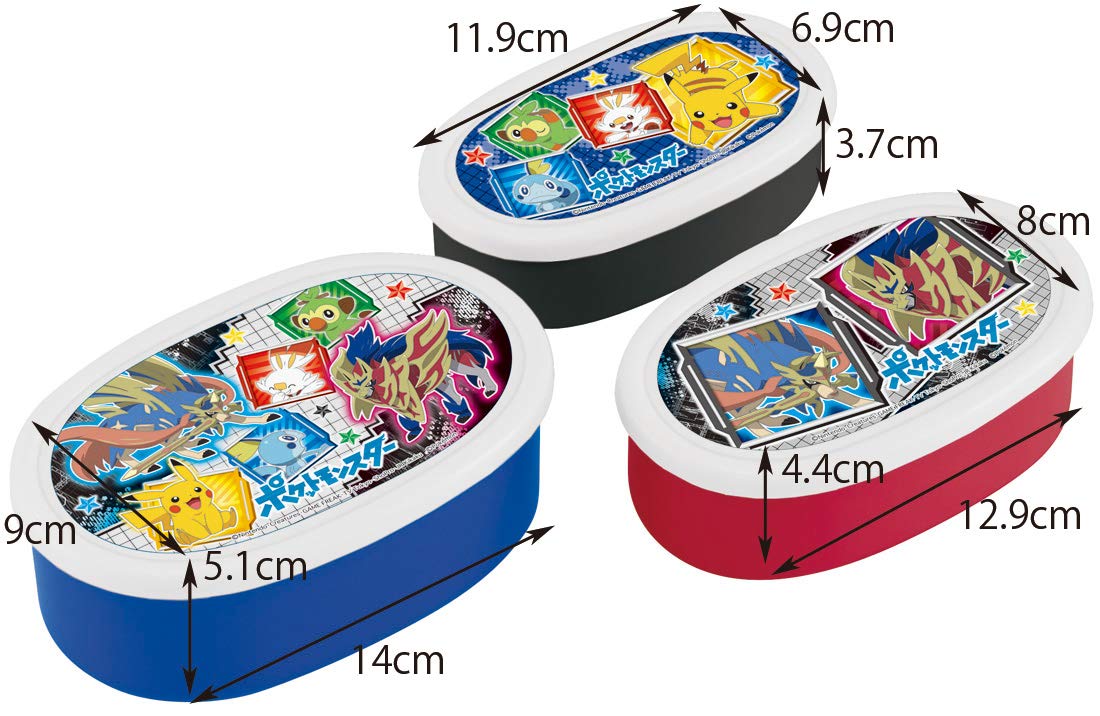 Skater 860ml Pokemon 20 Lunch Box - Sealable & Storage Container Set of 3 Made in Japan Srs3S- Japan Figure Store - #1 Bring To You The Best Japanese Goods