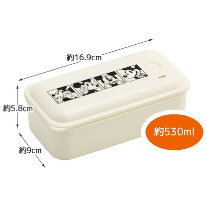 Skater Disney Mickey Mouse Lunch Box 1 Tier 530ml - Silver Ion Antibacterial with Fluffy Serving- Japan Figure Store - #1 Bring To You The Best Japanese Goods