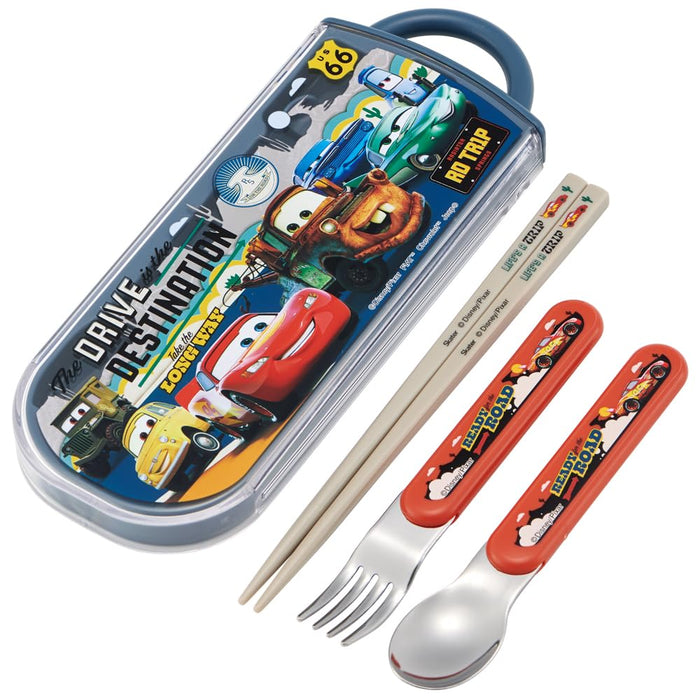 Skater Disney Cars Trio Lunch Box Set Antibacterial Kids Set with Chopsticks Spoon Fork - Made in Japan- Japan Figure Store - #1 Bring To You The Best Japanese Goods