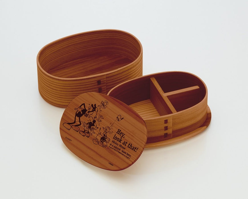 Skater Disney Mickey 2 Tier Oval Lunch Box 630Ml Magewappa Style WLWB1- Japan Figure Store - #1 Bring To You The Best Japanese Goods