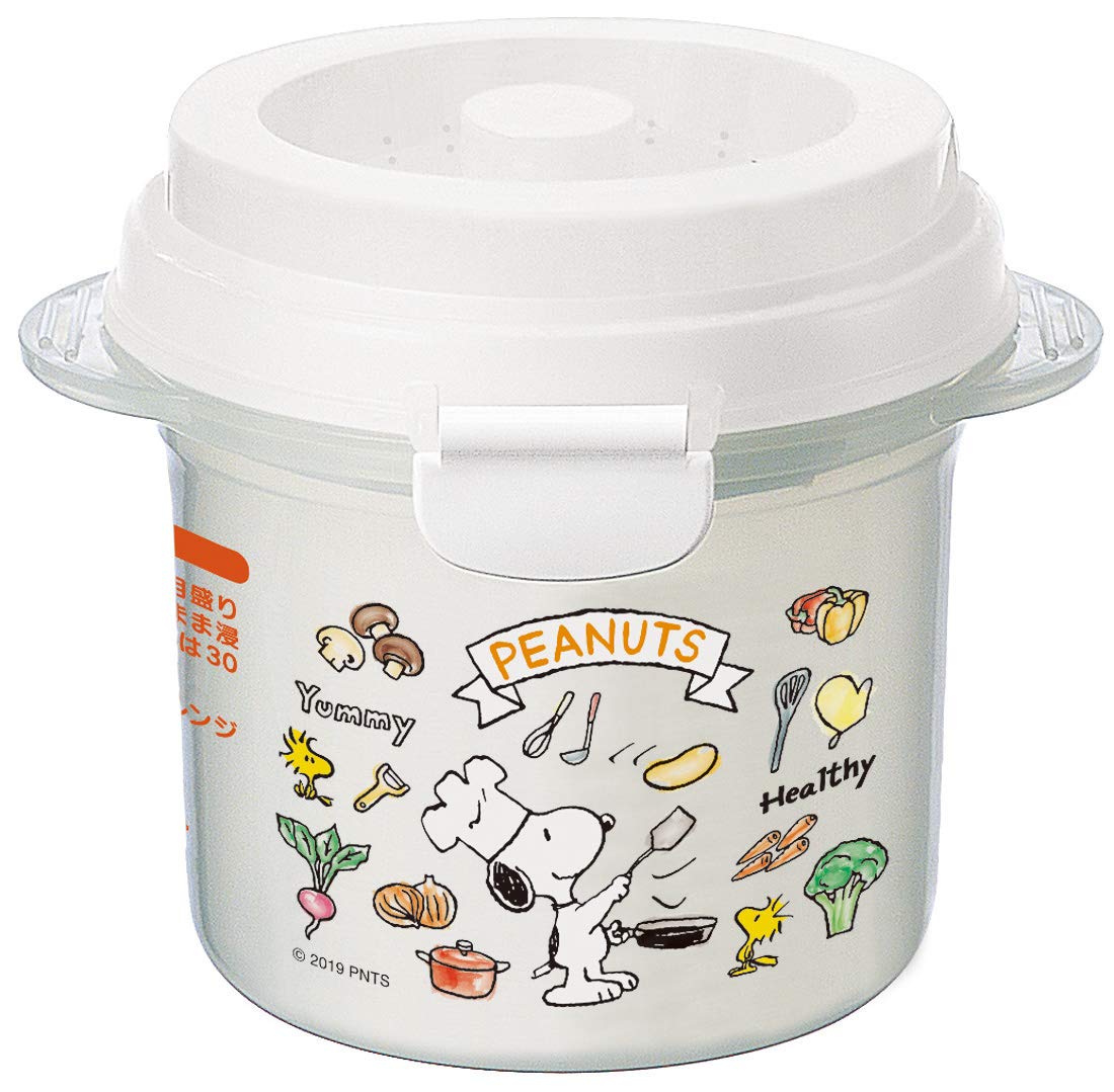 Skater 1-Cup Microwave Rice Cooker with Rack Snoopy Peanuts 640ml Design- Japan Figure Store - #1 Bring To You The Best Japanese Goods