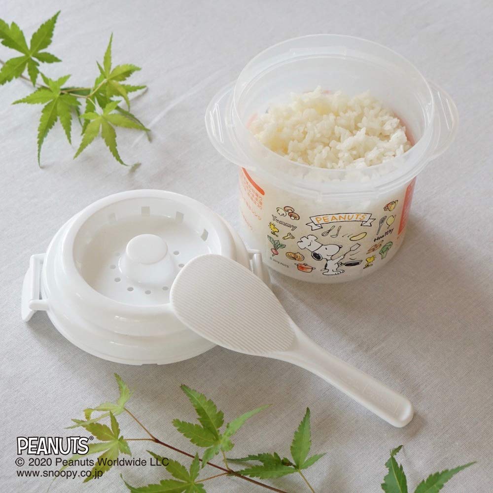 Skater 1-Cup Microwave Rice Cooker with Rack Snoopy Peanuts 640ml Design- Japan Figure Store - #1 Bring To You The Best Japanese Goods