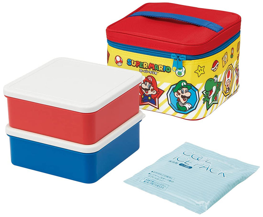 Skater Super Mario 21 Picnic Lunch Box with Cooler Bag Ice Pack 2240ml - Made in Japan- Japan Figure Store - #1 Bring To You The Best Japanese Goods