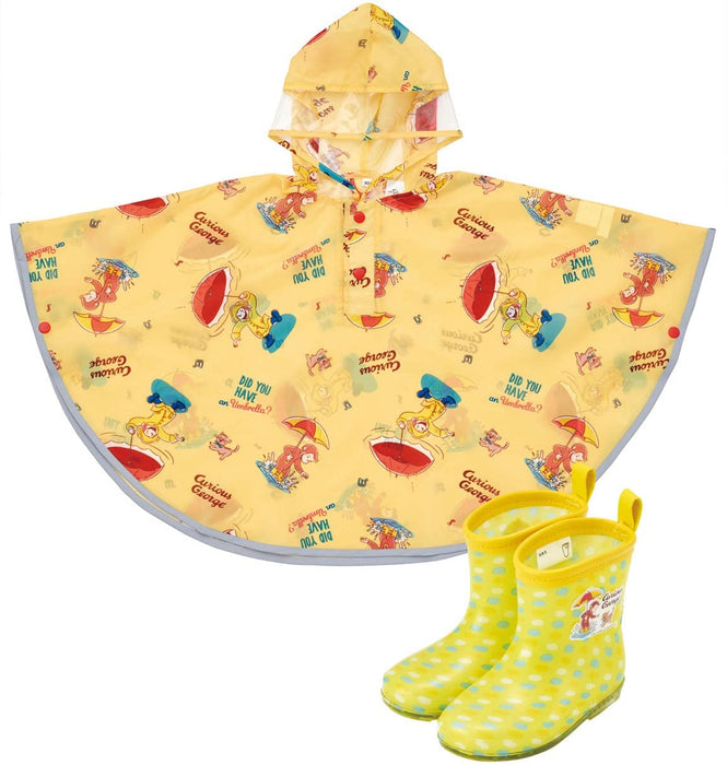 Skater Curious George Kids Rain Poncho Suitable for 80-100cm Height- Japan Figure Store - #1 Bring To You The Best Japanese Goods