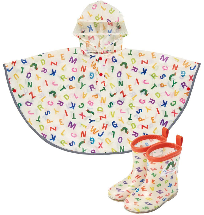 Skater Kids Alphabet Rain Poncho Very Hungry Caterpillar Design Height 80-100cm Size Rapo2-A- Japan Figure Store - #1 Bring To You The Best Japanese Goods