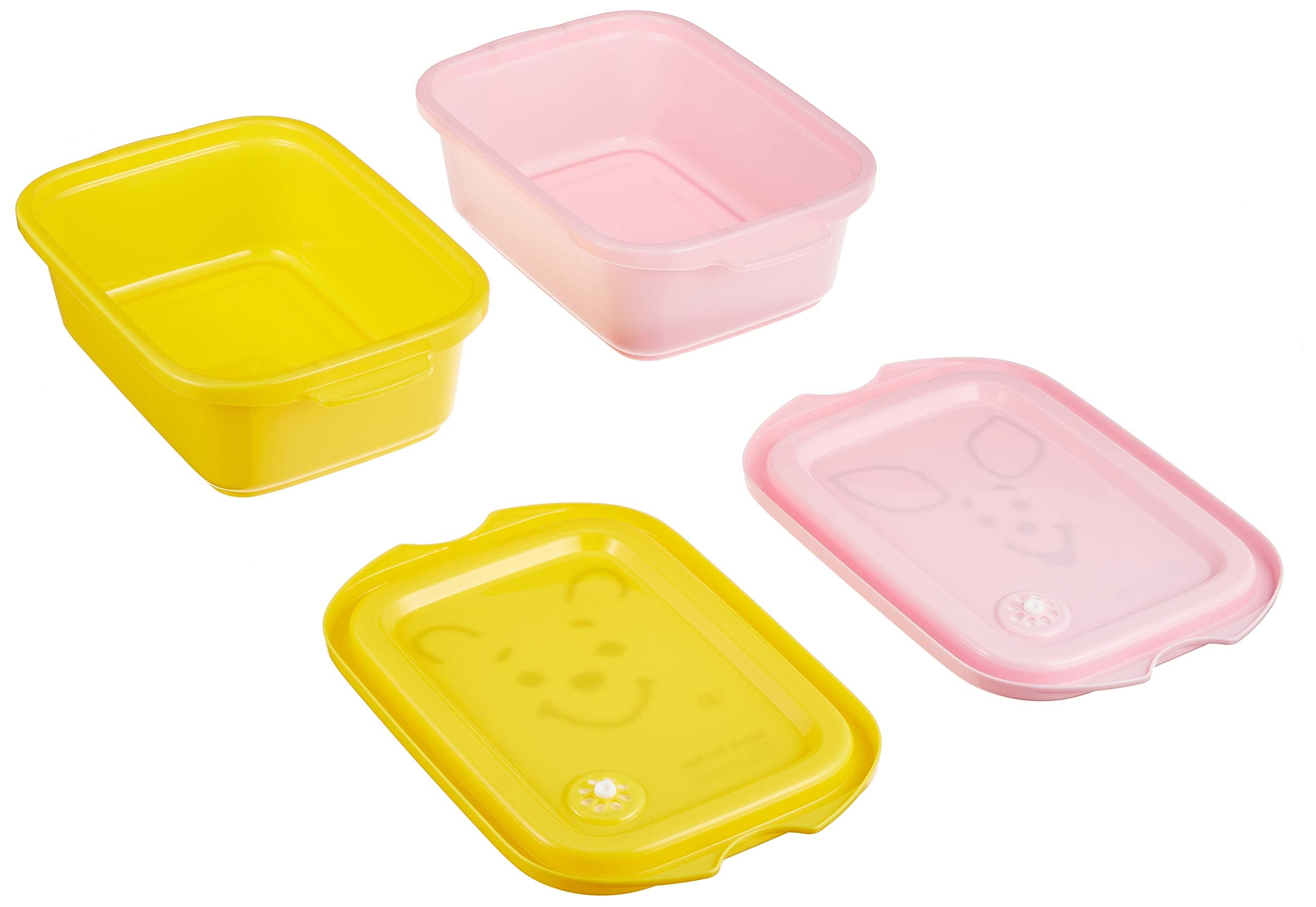 Skater 500Ml Sealable Container 2-Pack Winnie The Pooh Face Disney Japan- Japan Figure Store - #1 Bring To You The Best Japanese Goods