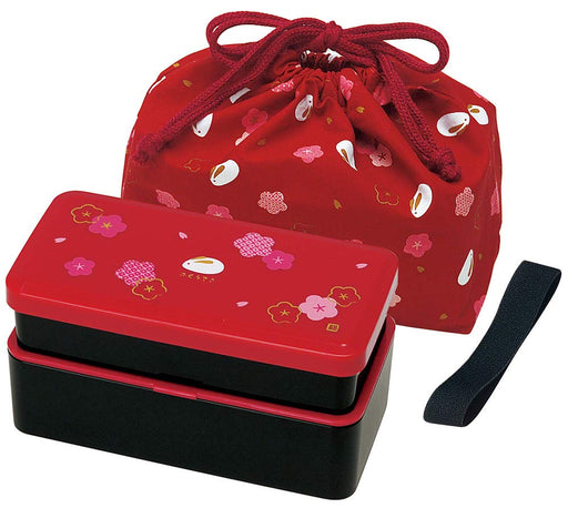 Skater Vermilion Shokado 2-Tiered Lunch Box 640Ml with Fukuusagi Bag - Kls5- Japan Figure Store - #1 Bring To You The Best Japanese Goods