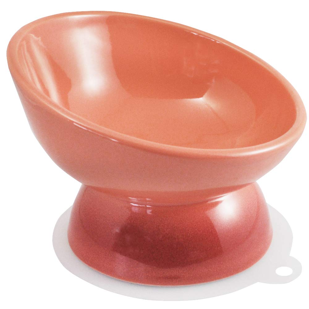 Skater Chob3 Ceramic Short-Nosed Dog Food Bowl with Mat Wide Orange- Japan Figure Store - #1 Bring To You The Best Japanese Goods