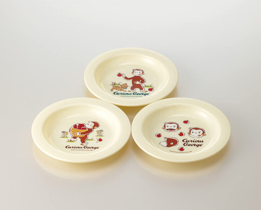 Skater Curious George Small Plastic Plates 15cm Set of 3 Durable Made in Japan- Japan Figure Store - #1 Bring To You The Best Japanese Goods