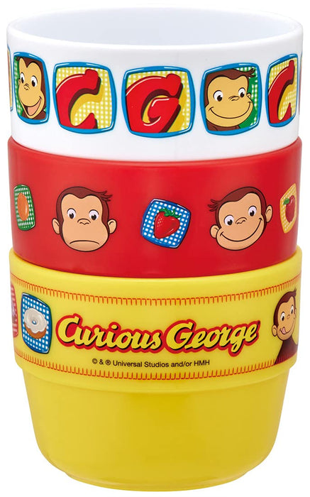 Skater Curious George Kids Stacking Cups Set of 3 Made in Japan KS31-A- Japan Figure Store - #1 Bring To You The Best Japanese Goods