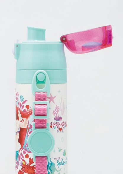 Skater Ariel 22 Disney Stainless Steel Water Bottle for Kids 470ml Lightweight- Japan Figure Store - #1 Bring To You The Best Japanese Goods