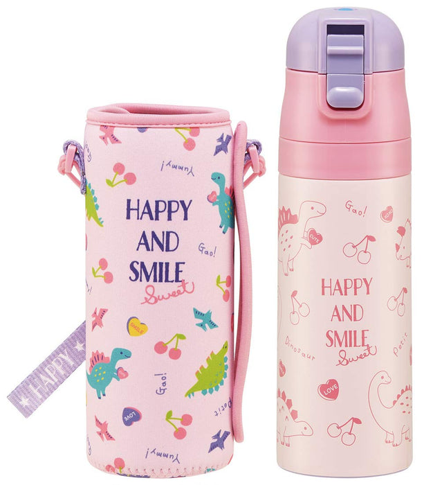 Skater Happy & Smile 470ml Stainless Steel Water Bottle for Girls Lightweight & Child-Friendly- Japan Figure Store - #1 Bring To You The Best Japanese Goods