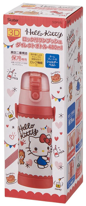Skater Hello Kitty Stainless Steel 480ml Water Bottle - Lightweight Kids Sport Bottle Cold Storage Only- Japan Figure Store - #1 Bring To You The Best Japanese Goods