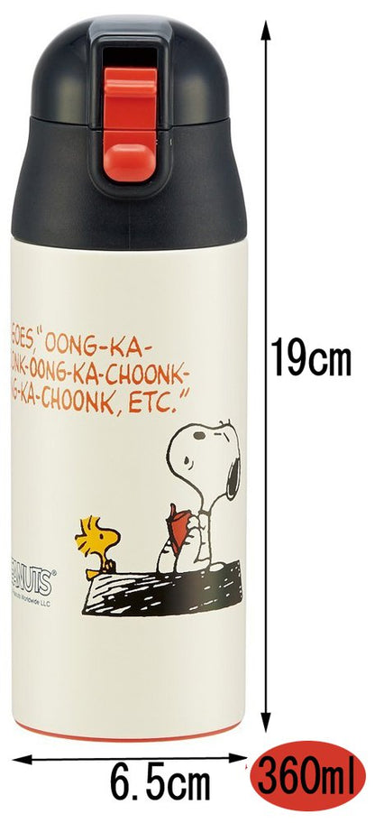Skater 360ml Snoopy Stainless Steel Water Bottle Mug Compact Size SDPC4- Japan Figure Store - #1 Bring To You The Best Japanese Goods