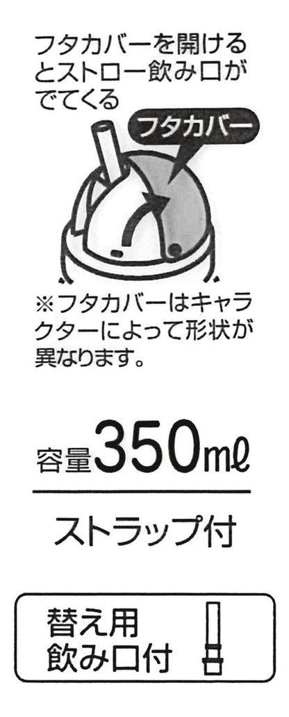 Skater Mickey Mouse 350ml Disney Die Cut Water Bottle with Straw- Japan Figure Store - #1 Bring To You The Best Japanese Goods