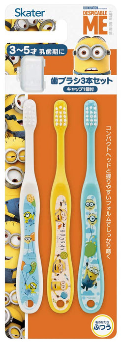Skater Minion Tb5T Preschoolers Toothbrush Set Ages 3-5 Normal Bristle - Set of 3- Japan Figure Store - #1 Bring To You The Best Japanese Goods
