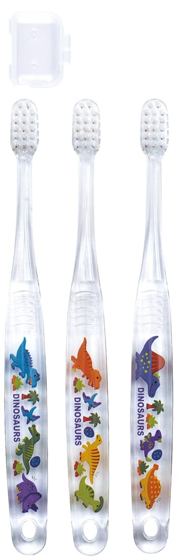 Skater 3-Piece Soft Clear Toothbrush Set For Kids Ages 3-5 with Dinosaur Picture Book- Japan Figure Store - #1 Bring To You The Best Japanese Goods
