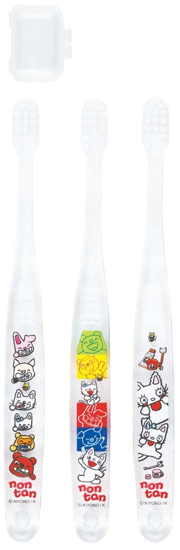 Skater 3-Piece Soft Clear Toothbrush for Ages 3-5 Preschoolers Nontan Tbcr5T-A- Japan Figure Store - #1 Bring To You The Best Japanese Goods