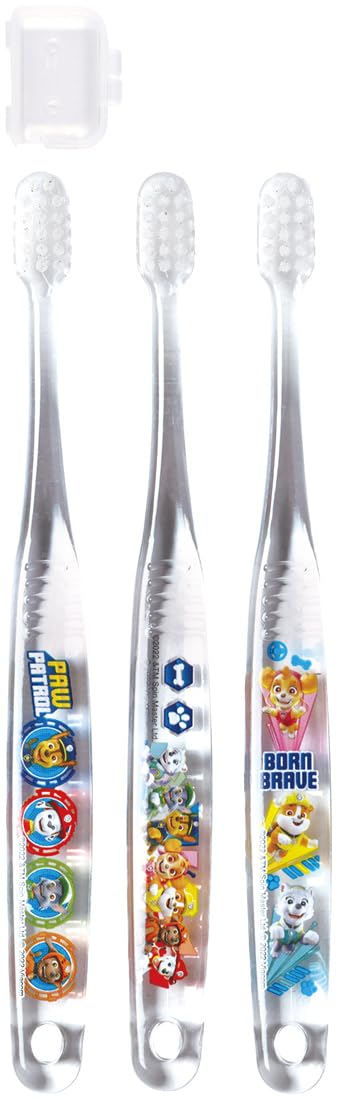 Skater Paw Patrol Soft Clear Toothbrush Set for Preschoolers Age 3-5 3 Pieces- Japan Figure Store - #1 Bring To You The Best Japanese Goods
