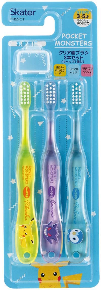 Skater Preschoolers Soft Toothbrush Ages 3-5 Pokemon Set of 3 Tb5Sct-A- Japan Figure Store - #1 Bring To You The Best Japanese Goods