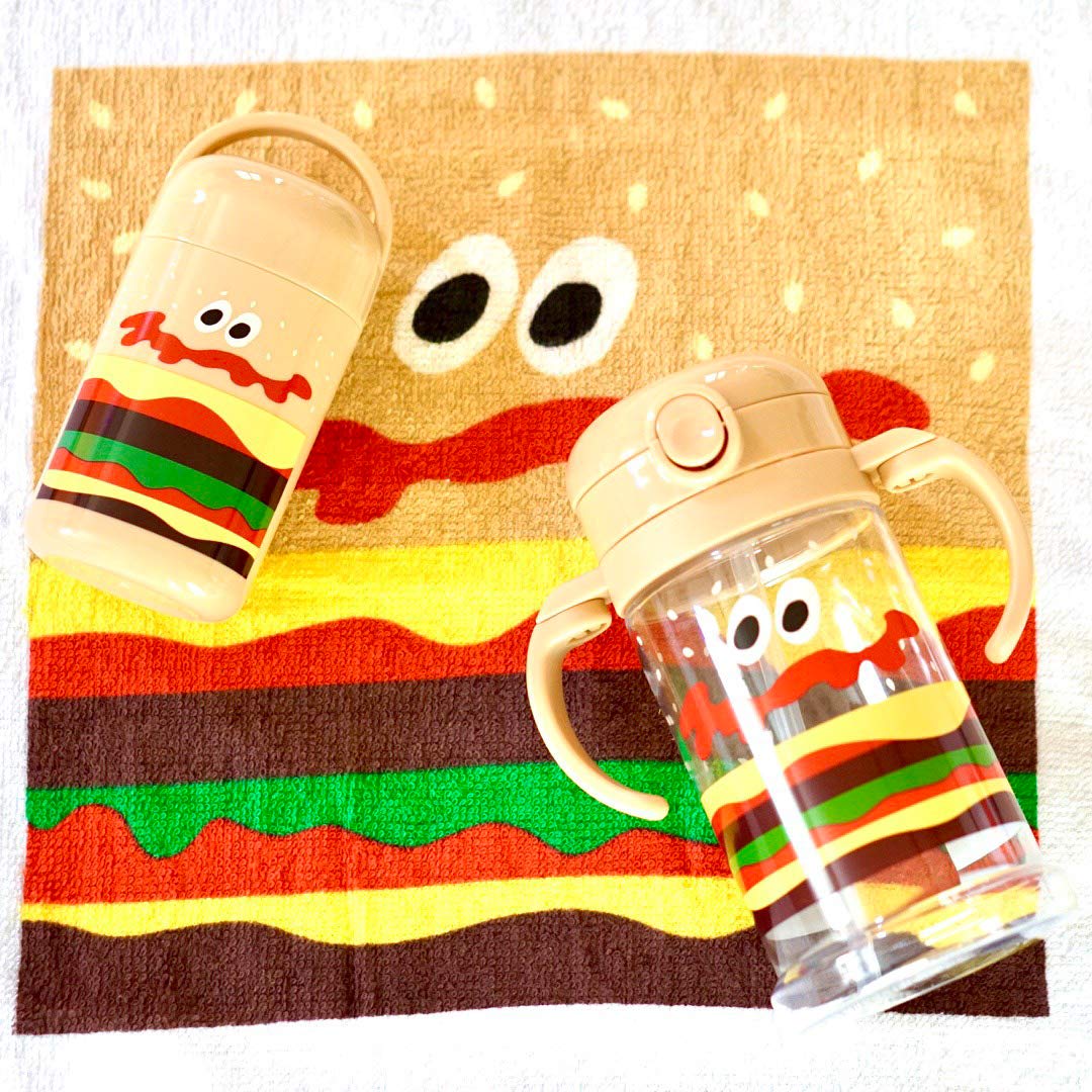 Skater 32x30.5cm Burger Towel Set with Case Compact Skater Towel- Japan Figure Store - #1 Bring To You The Best Japanese Goods