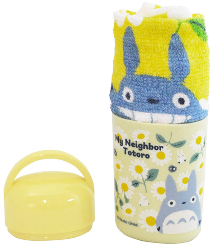 Skater Totoro Daisy Towel Set 32X30.5cm with Carrying Case - My Neighbor Totoro- Japan Figure Store - #1 Bring To You The Best Japanese Goods