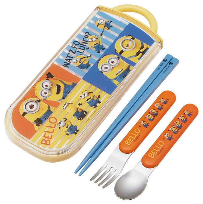 Skater Trio Set - Made in Japan Sliding Minions Chopsticks Spoon and Fork Set- Japan Figure Store - #1 Bring To You The Best Japanese Goods