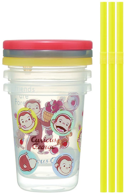 Skater Curious George 230ml Tumbler with Straw Made in Japan 3 Pieces- Japan Figure Store - #1 Bring To You The Best Japanese Goods
