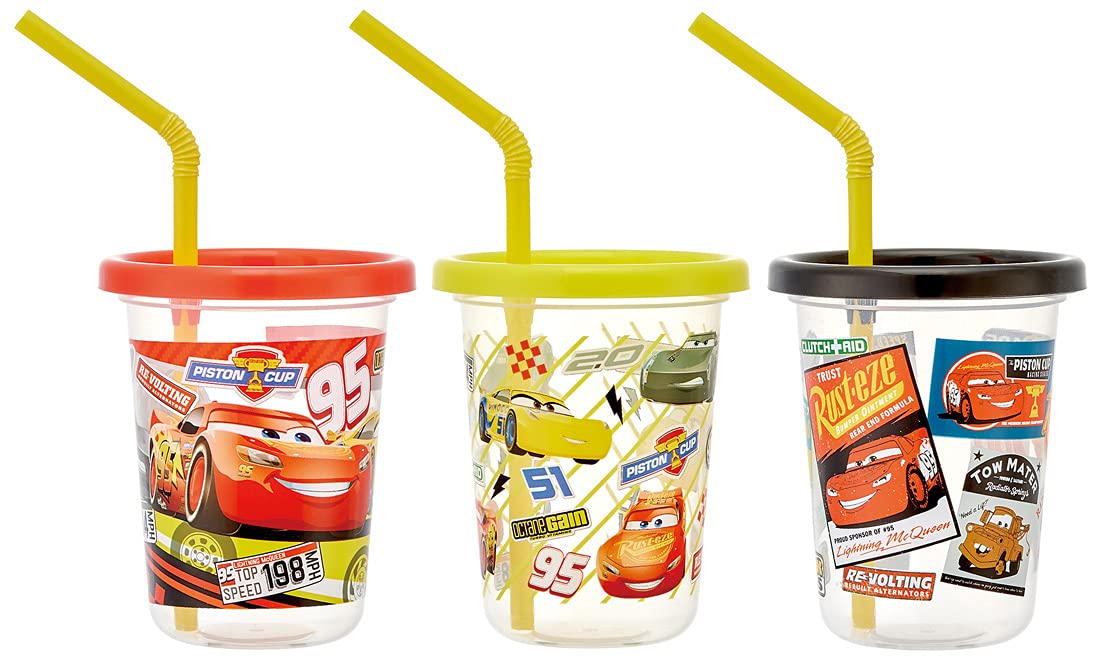 Skater Disney Cars 21 Tumbler Set with Straws 230ml Made in Japan 3 Pieces- Japan Figure Store - #1 Bring To You The Best Japanese Goods