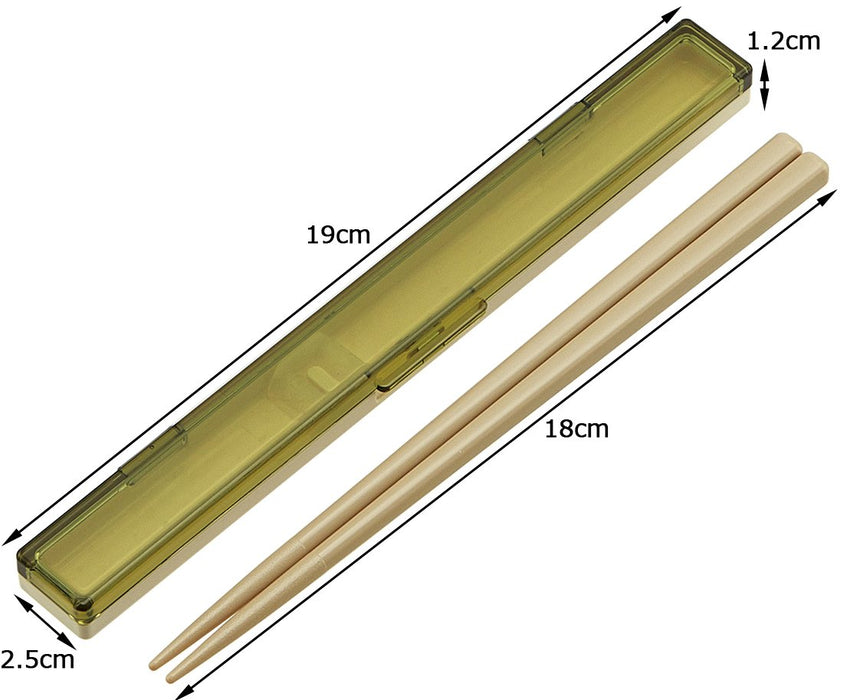 Skater 18cm Ultra Slim Green Retro French Chopsticks and Case Set Made in Japan- Japan Figure Store - #1 Bring To You The Best Japanese Goods