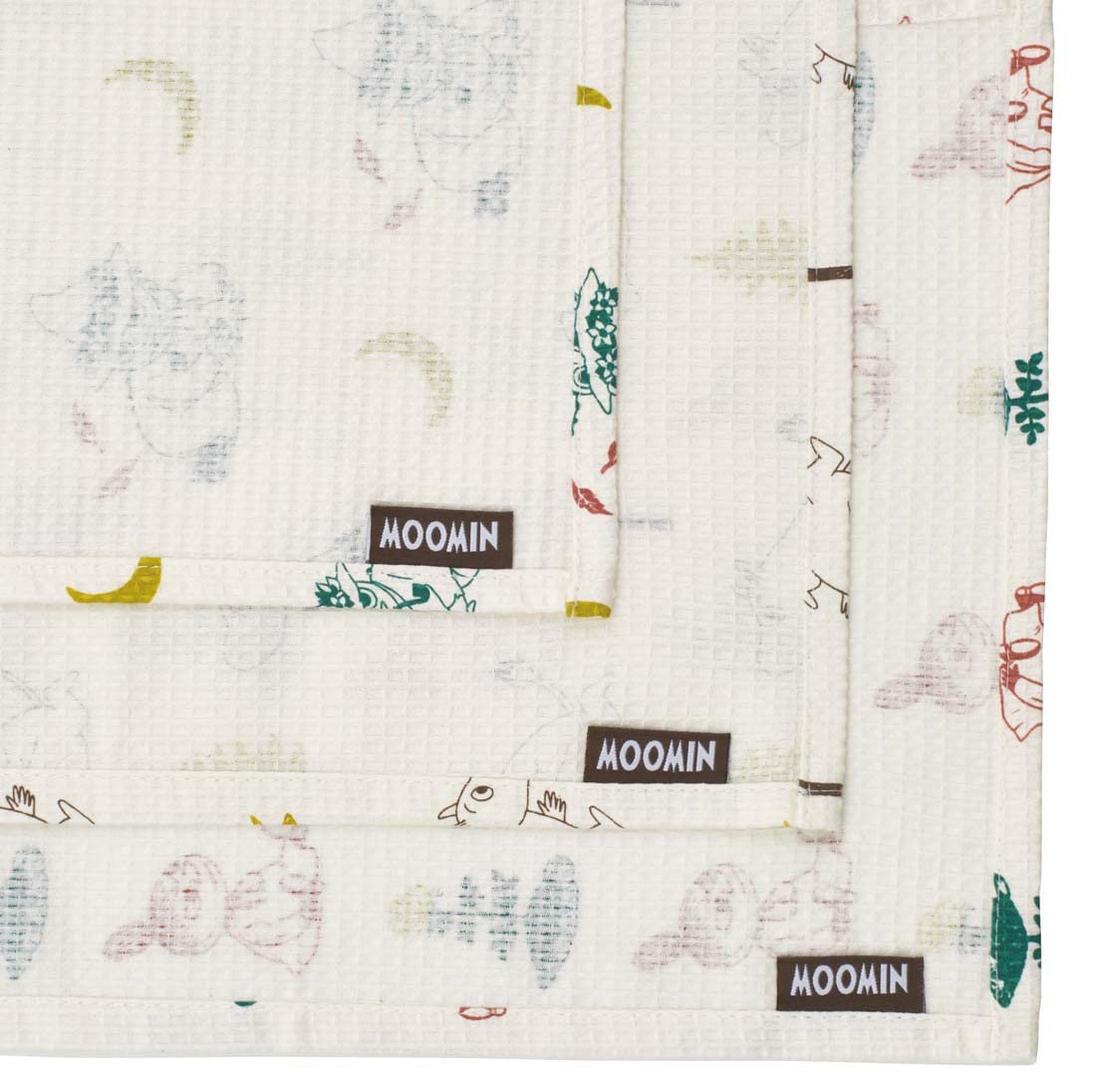 Skater Moomin Waffle Dough Dish Cloths 3 Pieces 31X41cm - Kfwc3-A Set- Japan Figure Store - #1 Bring To You The Best Japanese Goods